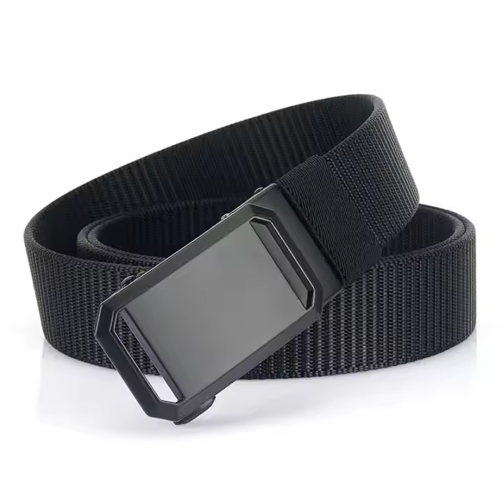 Cinturón Táctico De Nylon Transpirable Para Hombres Con Hebilla Automática Cinturón De Lona Coreana Versátil Para Estudiantes Y Outdoor - 1