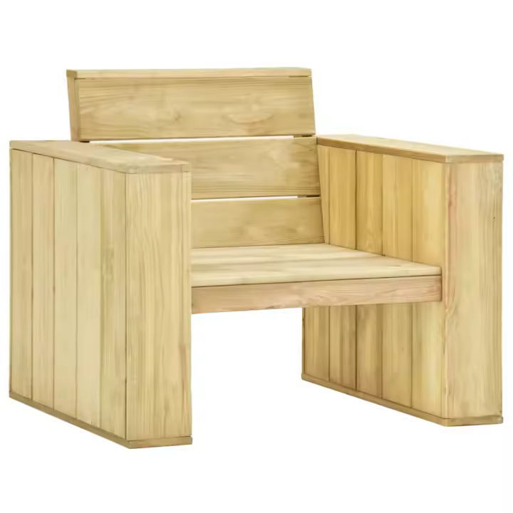 Madera de Pino impregnada Sillas de Jardín 2 UDS gris - 1