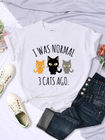 Camiseta De Mujer I Was Normal 3 Cats Ago Estilo Casual Multicolor Cuello Redondo Manga Corta Verano Moda Hip Hop T-Shirt - details 11