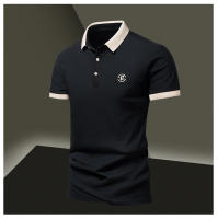 Camisa POLO Para Hombre Verano Moda Seda De Hielo Secado Rápido Manga Corta T-shirt Color Sólido Suelta Collar De Negocios Algodón Puro Top - details 16