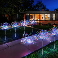 Luz Solar De Fuegos Artificiales LED Exterior Impermeable Con 8 Modos De Iluminación Decoración Festiva De Estrella DIY Luz Fairy Para Jardín - details 9