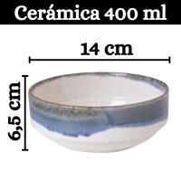Set de 6 Cuencos de Cerámica 400 ml - Diseño Artesanal con Acabado en Tonos Azul y Blanco - Ideales para Sopas, Ensaladas y Postres - Resistentes y Aptos para Microondas y Lavavajillas - No Pierden Co - details 0