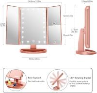 Espejo de tres pligues, 21 LED y Increase de 2X/3X, interruptor táctil para ajustar el brillo - details 2