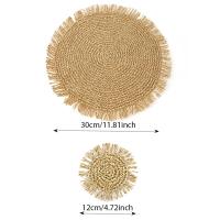 Mantelera De Papel Tejida Estilo Nórdico No Esmerilada Redonda Para Taza De Café Y Vajilla Antideslizante Decoración Del Hogar - details 8