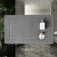 Toalla De Suelo Gruesa De Tela Jacquard 100% Algodón Antideslizante Alta Absorción De Agua Blanco Tapete De Baño SPA Hotel Hogar Gris - details 4