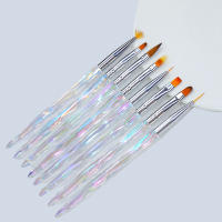 Misscheering 8pcs/set Aurora Rotuladores De Acrílico Para Dibujar En Uñas Con Pincel Suave Y Delgado Para Diseño De Uñas Gel De Gradiente DIY - details 9