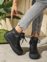 SP Nuevas Botas individuales de otoño Y invierno para Mujer, hecho a mano, estilo retro, casual, de Suela Gruesa, comodas, Con Cordones y Suela suave. - details 30