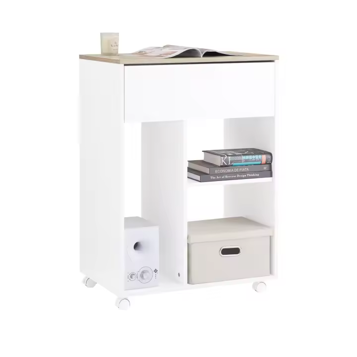 SoBuy ASK10-WN Soporte para Impresora con Ruedas 63x42x88 cm Blanco - 1