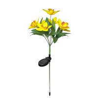 1pc Luz Solar De Terreno LED Con Flores Artificiales 7 Cabezas Luces Solares Para Patio Jardín Decoración De Navidad - details 7