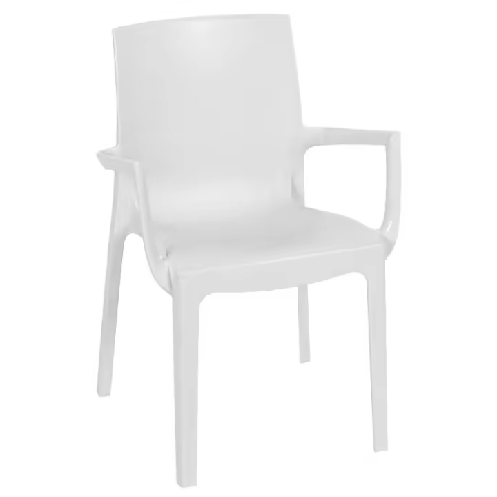 Sillón EMY, apilable,  polipropileno blanco - 1