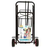 AKTIVE Carro playa multiuso plegable tubos de acero resistente  35*35*87cm  peso maximo 25kg Con ruedas de goma y eje central de hierro, incluye cinta elástica con doble gancho para fijar los objetos ideal para transpotar cualquier accesorios - details 4