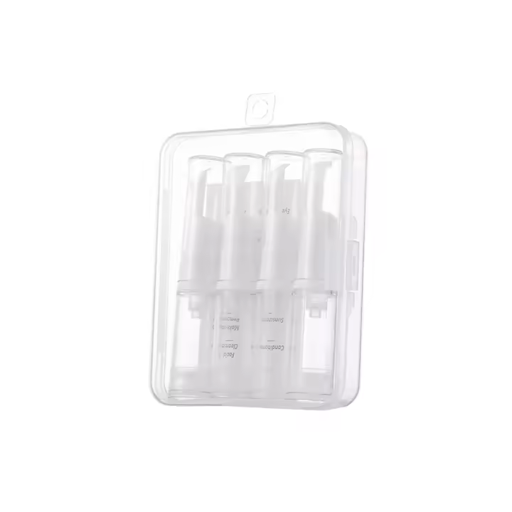 Juego De 4 Botellas De Viaje 5ml Vacío Con Bombín Para Cosméticos Loción Crema Sérum Ojo De Cuidado Tópicos Líquidos Transparentes - 1