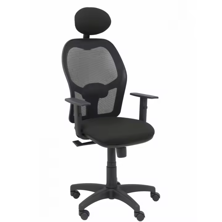 Silla De Oficina Alocen Malla Negra Asiento Bali Negro Brazos Regulables Cabecero Fijo - 1