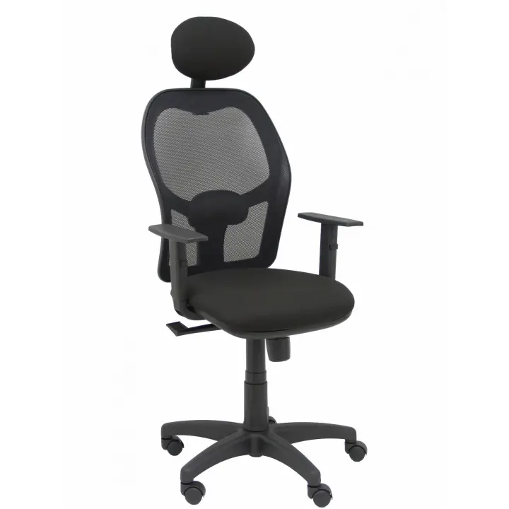 Silla De Oficina Alocen Malla Negra Asiento Bali Negro Brazos Regulables Cabecero Fijo - 1