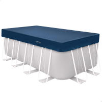 INTEX - Cobertor para piscina rectangular, azul oscuro, agujeros de drenaje, cordón agarre, voladizo 20 cm, funda de piscinas, lona para colocar piscina, cubre piscinas rectangular - details 1