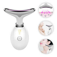 Masajeador Facial Y De Cuello 7 En 1 Para Arrugas Y Double Chin Masajeador Vibratorio Con Terapia De Luz USB Recargable Material Plástico - details 1