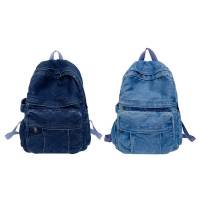 Mochila Vintage Para Mujer De Denim Con Gran Capacidad Y Correa Ajustable Mochila Portátil Diaria Para La Vida Diaria - details 5