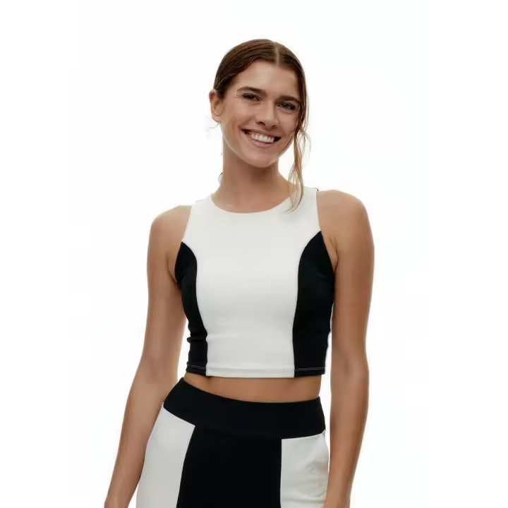 Black Limba Top deportivo sujeción alta Flexfit - Black & Cream - 1