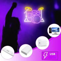 Kit De Batería LED Neón Para Decoración De Pared USB Dimmer Para Dormitorio Barra Studio Man Cave Decoraciones De Música - details 2