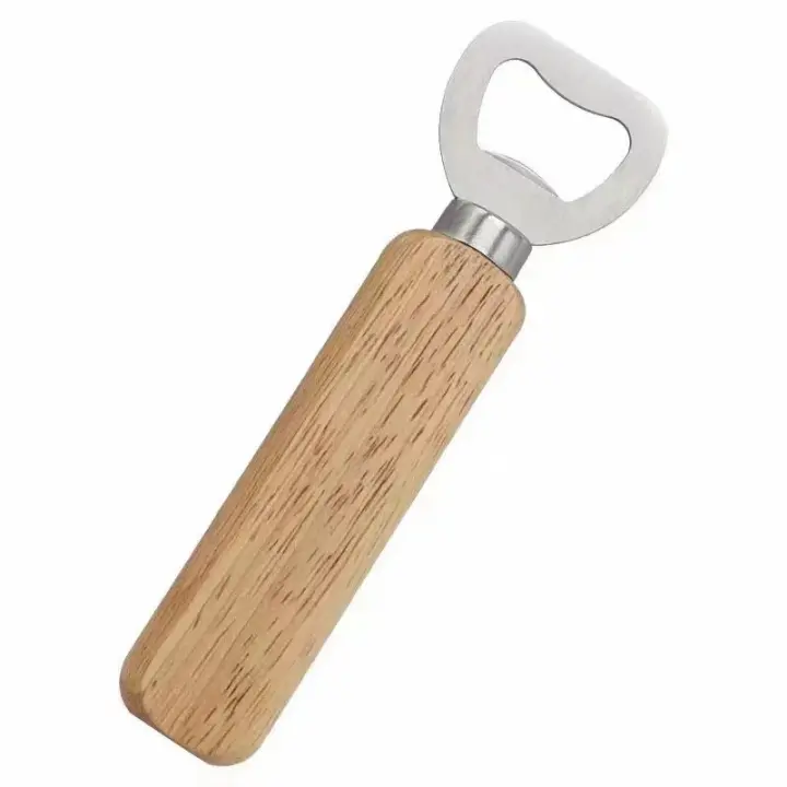 Abrepuertas De Cerveza Popular Con Mango De Acero Inoxidable Engrosado Y Manija De Madera Capaz De Abrir Bebidas Alcohólicas Y No Alcohólicas - 1