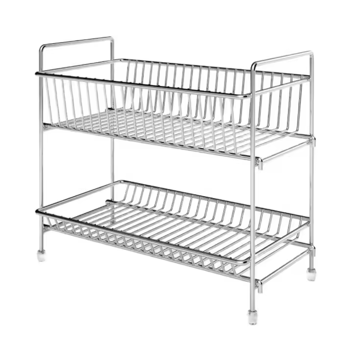 HOGUITA-Estantería Organizadora de Metal de 2 Niveles,Estante Multifuncional para Almacenamiento en Cocina, Baño, Oficina o Despensa | Organizador Compacto y Resistente para Ahorrar Espacio y Mantener Todo en Orden - 1