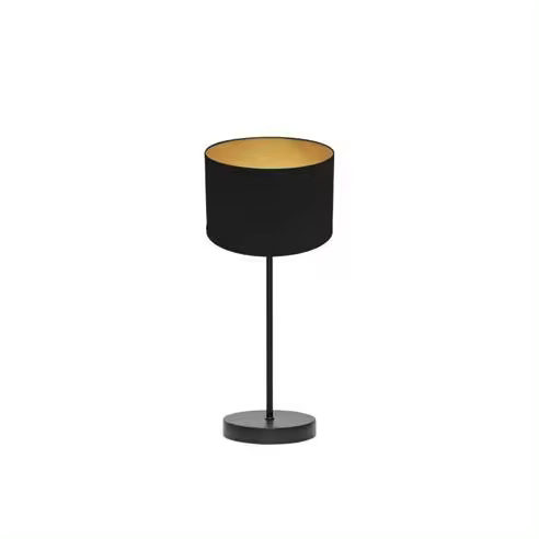 FABRILAMP Lámpara de Mesa Sobremesa Anuska 1xe14 Negro/Negro-Oro 46x16x16 Cm - Elegante Diseño - 1