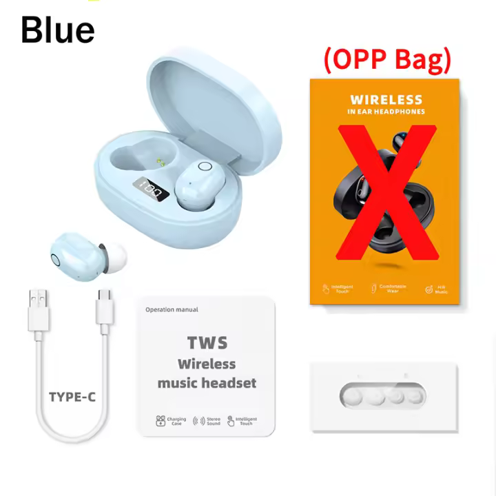 auriculares inalámbricos E6PRO TWS, cascos con pantalla LED, estéreo, Hifi, graves, micrófono, música deportiva, Control táctil, Bluetooth - 1