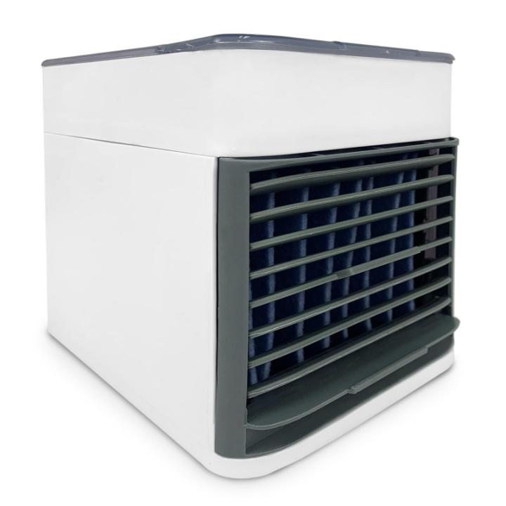 TIENDA EURASIA - Mini Aire Acondicionado, 3 Velocidades, 14,5x16x16cm, Cable USB, Tanque de Agua 500ml, Luz Nocturna Led — oferta en Miravia