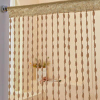 Cortina De Madera Con Perlas 2m Cortina De Puerta Trenzado De Borlas Panel De Pared Divisor De Habitación Decoración De Fondo Para El Hogar - details 1