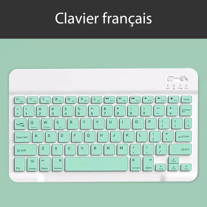 Teclado Bluetooth Inalámbrico Multilenguaje Para Android iOS Windows Verde Accesorios De Computadora Modo Tablet Y Mouse Single - 1