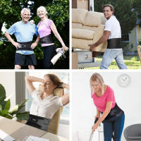 AOLIKES Almohadilla De Apoyo Para La Columna Lumbar Con 6 Apoyabrazos Antideslizante Orthopédica Cinturón Respirable Para Alivio Del Dolor De Espalda En El Gimnasio - details 8