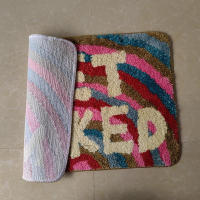 Alfombra De Baño Suave De Arco Iris "Get Naked" Alfombra De Entrada Antideslizante Para Cocina Y Sala De Estar Decoración De Hogar Alfombra De Piso Interior 100% Poliéster - details 4