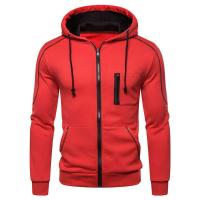 Chaqueta De Moda Para Hombres Con Capucha Cierre De Cremallera Manga Larga Sudadera De Fleece Casual Deportiva Talla Grande Negro Blanco - details 7