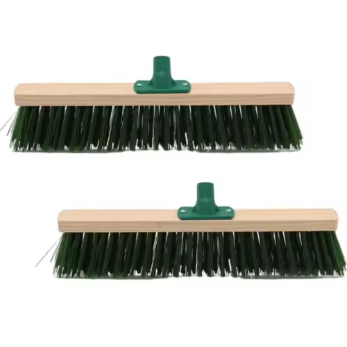 LILI HOME Pack de 2 Escobas de Jardín – Cepillo Duro (Sin Mango) Disponible en 3 Tamaños: 30 / 40 / 50 cm. Escobas resistentes con cerdas duras, ideales para eliminar suciedad, hojas y escombros en exteriores. Perfectas para jardines, patios, aceras y zo - 1