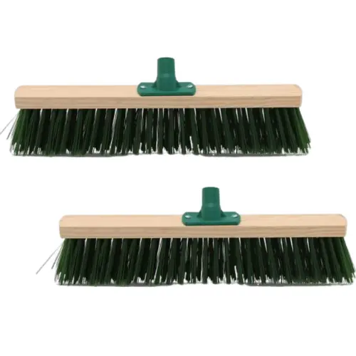 LILI HOME Pack de 2 Escobas de Jardín – Cepillo Duro (Sin Mango) Disponible en 3 Tamaños: 30 / 40 / 50 cm. Escobas resistentes con cerdas duras, ideales para eliminar suciedad, hojas y escombros en exteriores. Perfectas para jardines, patios, aceras y zo - 1