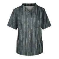 Camiseta De Enfermería Para Hombres Con Manga Corta Blusa De Trabajo En Clínica Uniforme De Hospital Estilo Casual De Algodón Y Poliéster - details 3