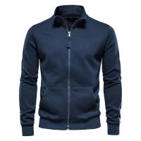 Suéter de manga larga con cremallera y cuello levantado para hombre, cárdigan informal deportivo versátil con contraste de Color, novedad de otoño e invierno de 2024 - details 5