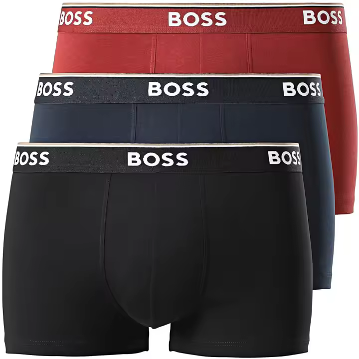 Bóxer Boss Power -3 Pack- Cotton Stretch (Negro, Marino y Granate) - 1