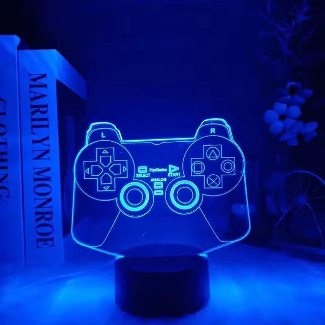 Lámpara De Ilusión 3D Cambiante De 16 Colores Con Gamepad Para PS4 No Disturb Gamer En Trabajo Luz Nocturna Para Hombres Adolescentes Y Niños - 1