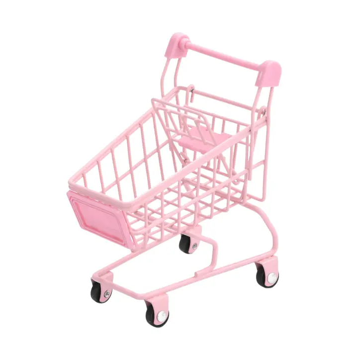 Carrito De Compras Miniatura Para Juguete Casa De Muñecas Almacenamiento De Muebles Y Accesorios Para Oficina Y Hogar Material Metálico Decoración De Escritorio Regalo Para Niñas - 1
