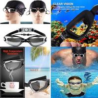 Gafas de natación, máscara de buceo, gafas de natación para miopía impermeables antivaho, lentes anti-UV, correas de hombro ajustables, equipo de piscina para hombres y mujeres adultos - details 0