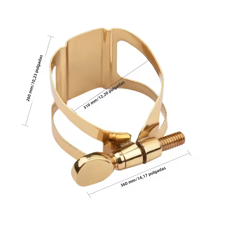 Ligadura De Saxofón Ajustable Con Un Tornillo Clip De Metal Duradero Para Soprano / Alto / Tenor Instrumentos De Música - 1