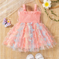 Vestido De Princesa Para Bebé Niña Verano Con Alas De Mariposa 3D Tirantes Colgantes Vestido De Malla Lindo Y Moda Para Niñas - details 2