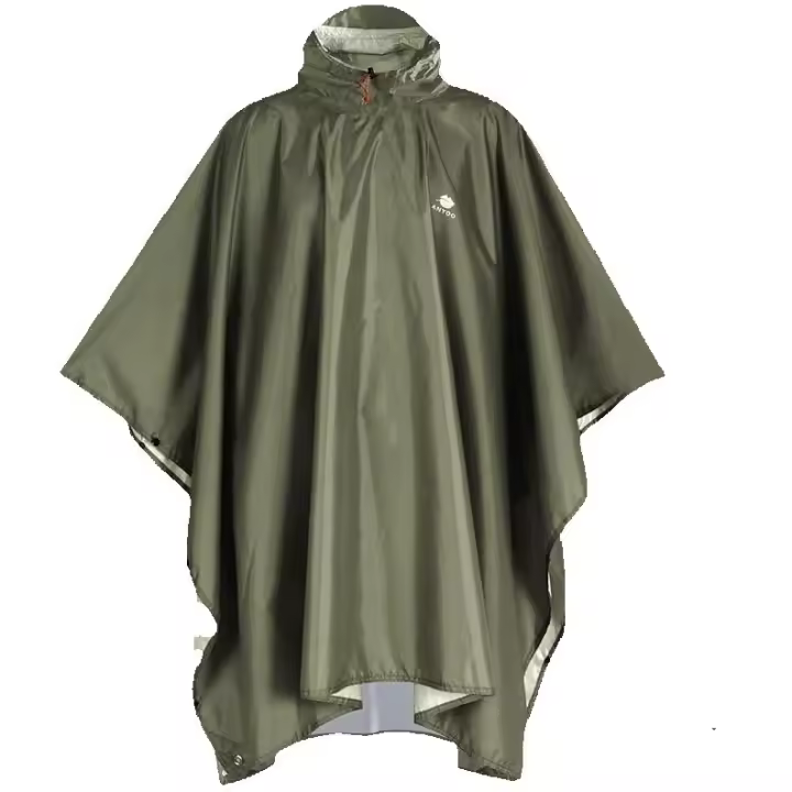 Poncho de lluvia impermeable con mangas y bolsillo, ligero y reutilizable, chaqueta impermeable con capucha para actividades al aire libre, Talla única - 1