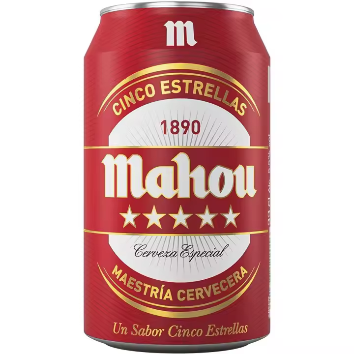 Cerveza Mahou 5 Estrellas lata 33cl (12 unidades) - 1