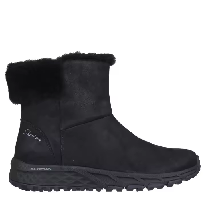 Cómoda  Botín mujer Skechers SYNERGY COLLAB en tejido con aspecto piel envejecida negra y detalle de pelo. Forro cálido. Cómoda Plantilla Air Cooled Memory Foam® Altura Tacón bajo (1-3 cm) Referencia 167413-BBK - 1