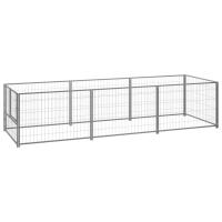 vidaXL Perrera Acero 3 m² Jaula Perros Recinto Cachorro Mascotas Caseta Color Plateado,  Negro, y mas - details 1