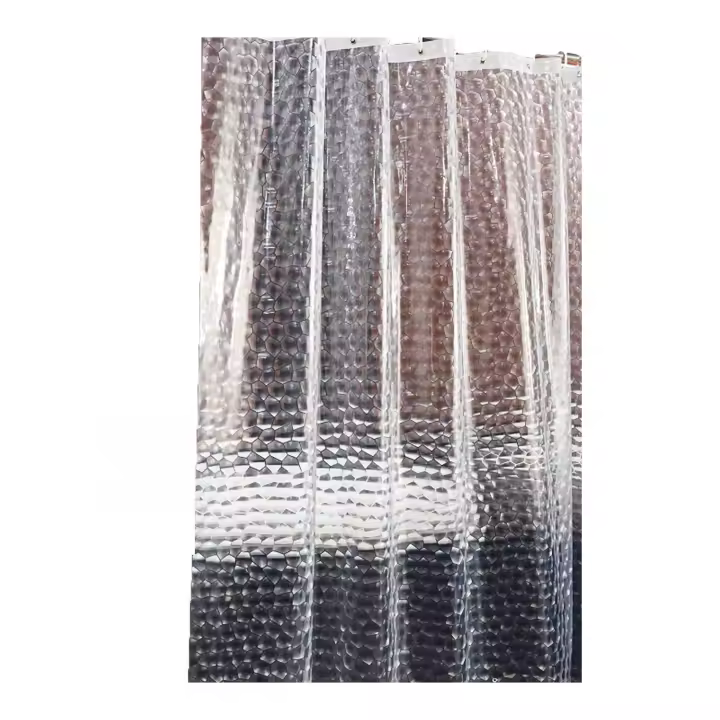 Cortina de Ducha Transparente, 180x200cm, Impermeable, con 12 Anillas para Bañera - 1