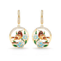 Pendientes Colgantes De Diseño De Pájaro Esmalte Huitan Para Mujer Joyería De Moda Nueva 2022 Tendencia Boda Creativa - details 0
