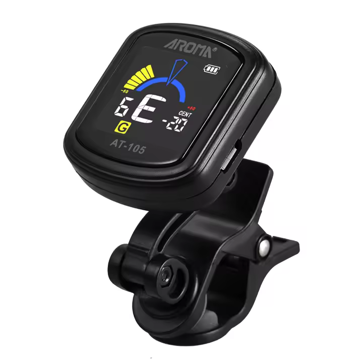 Aroma AT-105 Ajustador De Tono Recargable Con Pantalla Color Y Batería Integrada Para Guitarra Bajo Ukulele Violín - 1